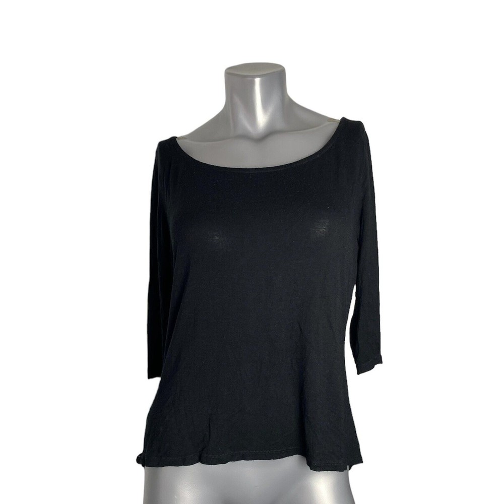 Toto Collection Women's Black 3/4 Sleeve top Sz M